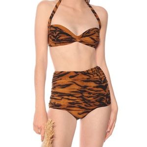 Norma kamali tiger 2 piece swimsuit